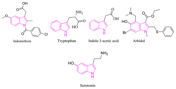 Natural and medicinal compounds bearing indole scaffold