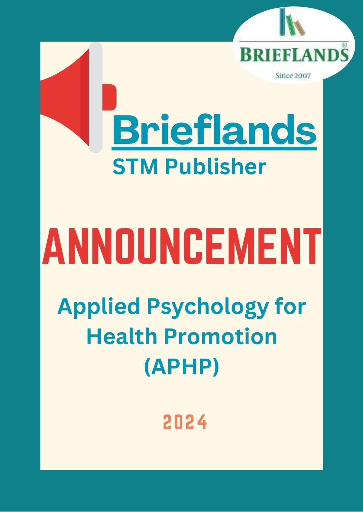 Announcement: Brieflands is the new publisher of the Applied Psychology for Health Promotion