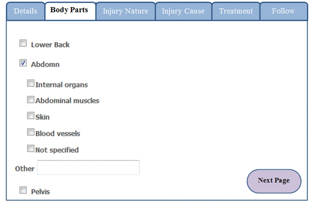 Injury Report Module Injury Report Module