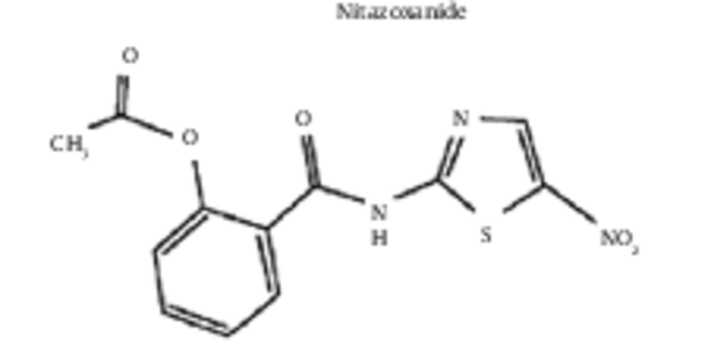 Molecule of Nitazoxanide Molecule of Nitazoxanide