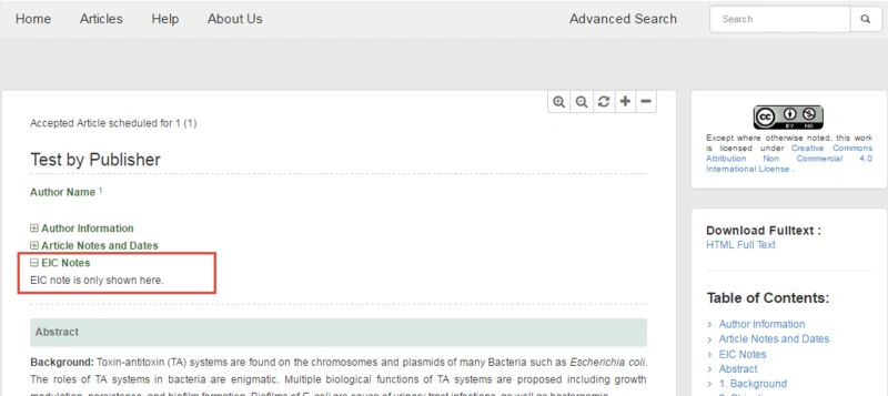 EIC's Expert Opinion - A unique feature allowing the Editor in Chief to add comments to articles before publication.