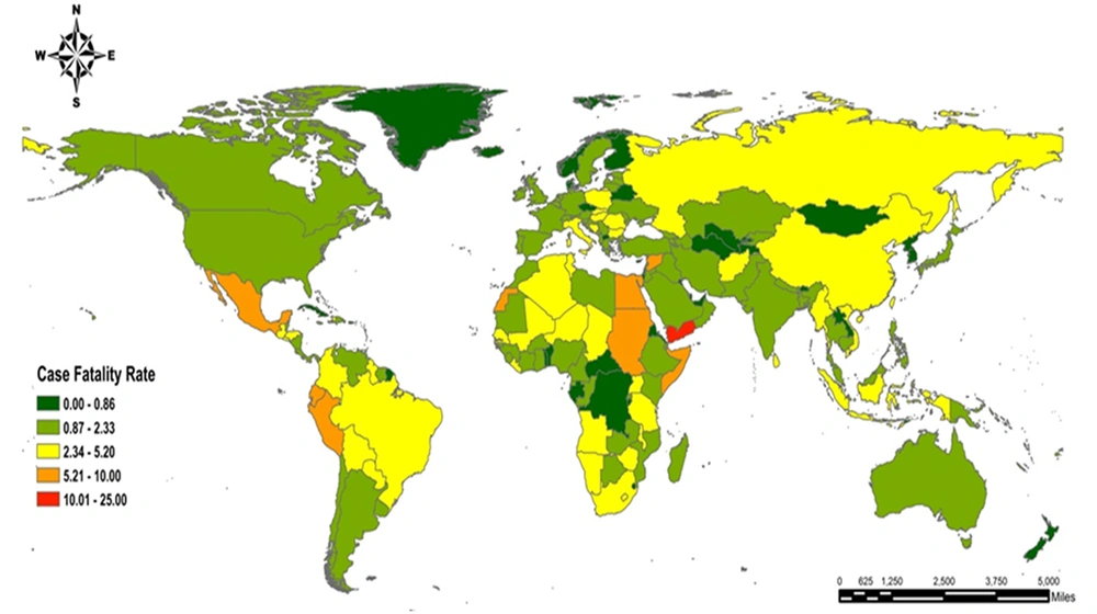 Case fatality rate (CFR) of COVID-19 from October 2019 to June 2021 worldwide Case fatality rate (CFR) of COVID-19 from October 2019 to June 2021 worldwide
